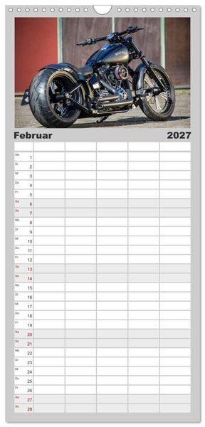 Produktbild: Familienplaner 2027 - Best of Custom- and Showbikes mit 5 Spalten (Wandkalender, 21 x 45 cm) CALVENDO