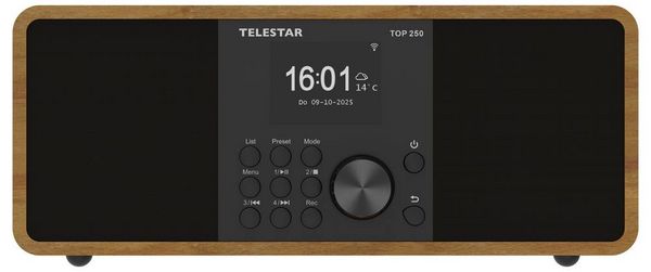Produktbild: Telestar TOP 250 Holz Internet Kofferradio DAB+, Internet, UKW WLAN, USB, UKW, Internetradio, DAB+, Bluetooth&reg; Holz