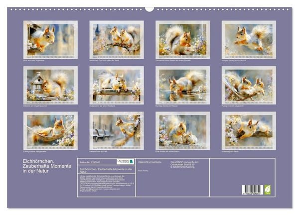 Produktbild: Eichh&ouml;rnchen. Zauberhafte Momente in der Natur (Wandkalender 2027 DIN A2 quer), CALVENDO Monatskalender