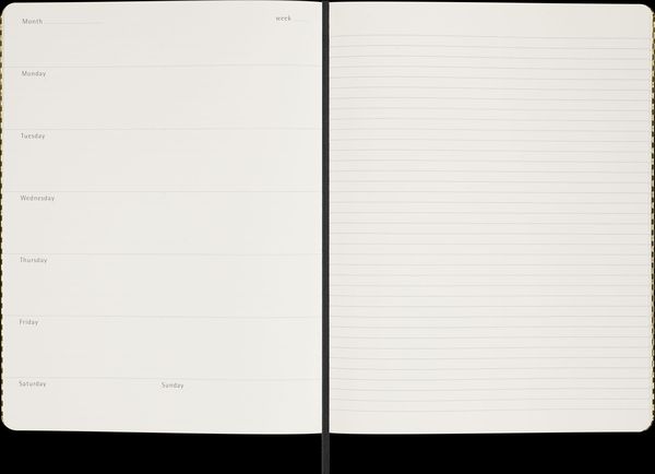 Produktbild: Moleskine Shine Sammlerbox: undatierter Wochenkalender Gold Gold Umschlag Kaweco F&uuml;llfederhalter, schwarz