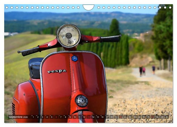 Produktbild: La Vespa en Cartoon (Calendrier mural 2026 DIN A4 vertical), CALVENDO calendrier mensuel