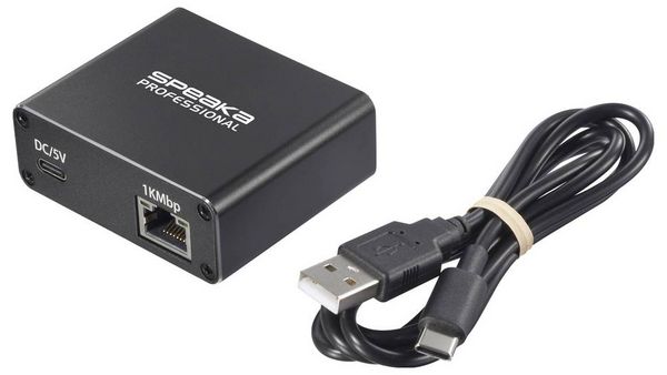 Produktbild: SpeaKa Professional SP-GNS-190 Splitter 1+1 Port RJ45, USB-C&reg; 1 GBit/s USB-Stromversorgung