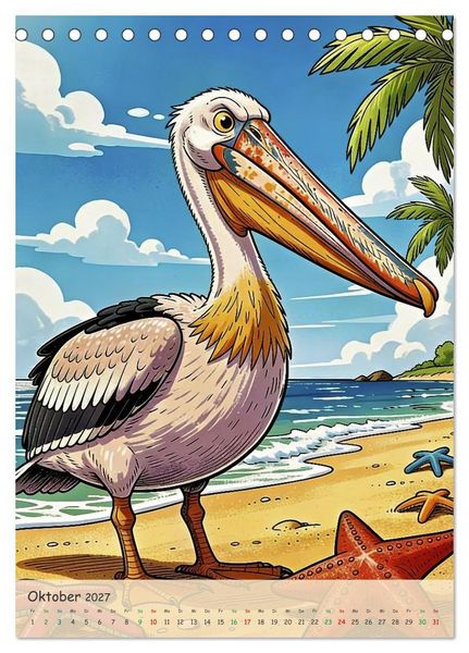 Produktbild: Lustige Pelikane - Comic (Tischkalender 2027 DIN A5 hoch), CALVENDO Monatskalender