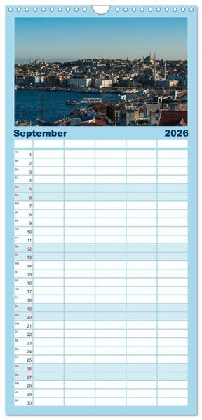 Produktbild: Familienplaner 2026 - Istanbul - Stadt am Bosporus mit 5 Spalten (Wandkalender, 21 x 45 cm) CALVENDO