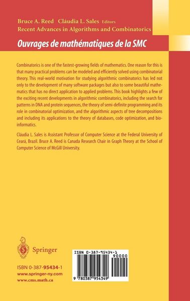 Produktbild: Recent Advances in Algorithms and Combinatorics