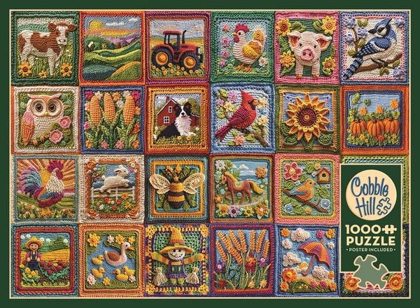 Produktbild: COBBLE HILL PUZZLES - H&auml;kel Patchwork Bauernhof 1000 Teile