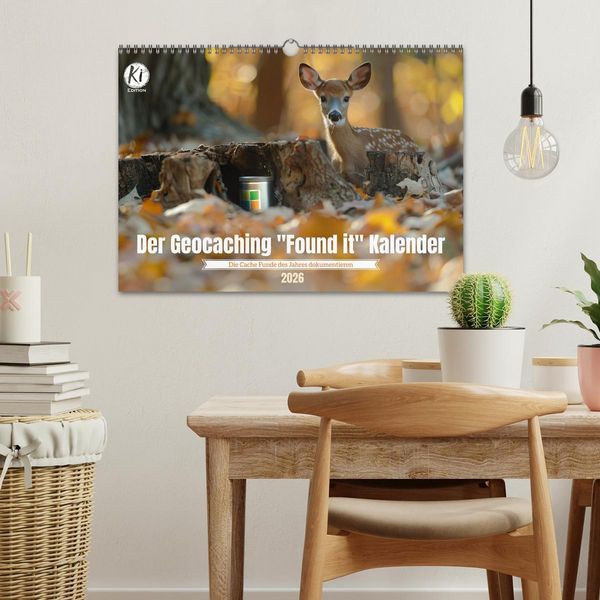 Produktbild: Der Geocaching Found it Kalender (Wandkalender 2026 DIN A3 quer), CALVENDO Monatskalender