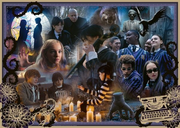 Produktbild: Erwachsenenpuzzle 1000 Teile - Wednesday: Das Beste von Staffel 1