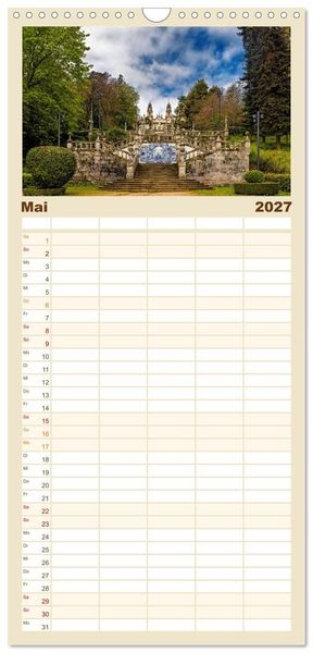 Produktbild: Familienplaner 2027 - Von Porto bis an die Algarve mit 5 Spalten (Wandkalender, 21 x 45 cm) CALVENDO