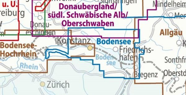 Produktbild: ADFC-Regionalkarte Bodensee, 1:50.000, rei&szlig;- und wetterfest, mit kostenlosem GPS-Download der Touren via BVA-website oder Karten-App