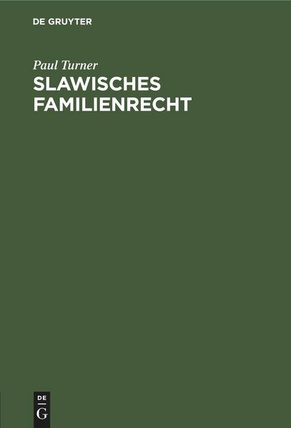 Produktbild: Slawisches Familienrecht