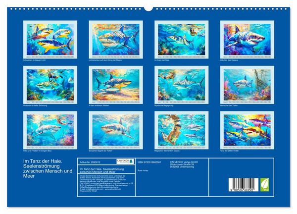Produktbild: Im Tanz der Haie. Seelenstr&ouml;mung zwischen Mensch und Meer (hochwertiger Premium Wandkalender 2026 DIN A2 quer), Kunstdruck in Hochglanz