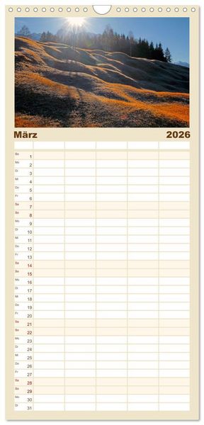 Produktbild: Familienplaner 2026 - Rund um Mittenwald mit 5 Spalten (Wandkalender, 21 x 45 cm) CALVENDO