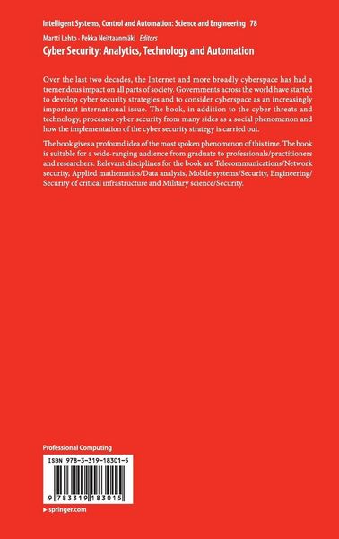 Produktbild: Cyber Security: Analytics, Technology and Automation