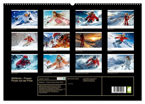 Produktbild: Skifahren - Frauen Power auf der Piste (hochwertiger Premium Wandkalender 2026 DIN A2 quer), Kunstdruck in Hochglanz