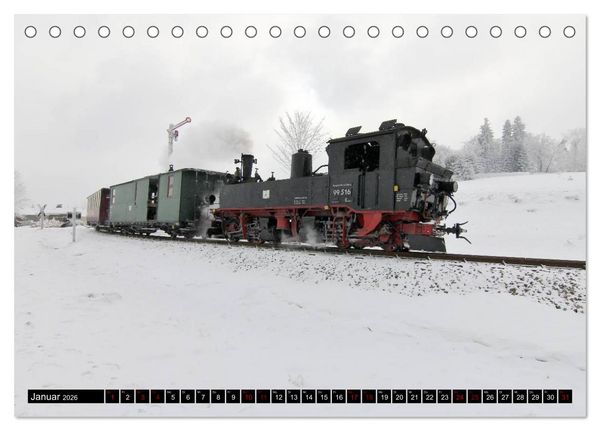 Produktbild: Dampfbahnromantik - Dampfbahnen auf schmaler Spur (Tischkalender 2026 DIN A5 quer), CALVENDO Monatskalender