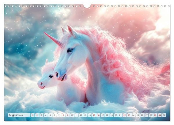 Produktbild: EINHORNZAUBER Traumhafte Glitzerwelt (Wandkalender 2026 DIN A3 quer), CALVENDO Monatskalender