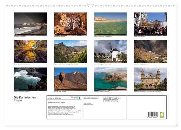 Produktbild: Die Kanarischen Inseln (Wandkalender 2026 DIN A2 quer), CALVENDO Monatskalender