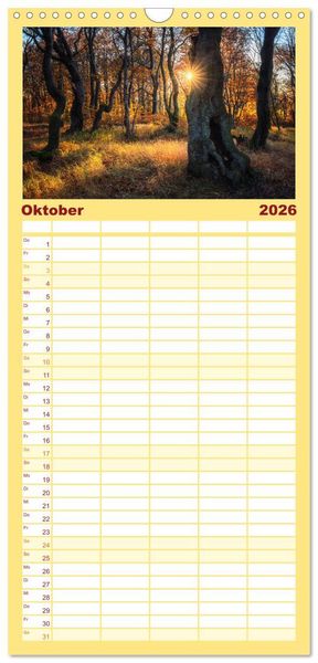 Produktbild: Familienplaner 2026 - Sonnige Augenblicke mit 5 Spalten (Wandkalender, 21 x 45 cm) CALVENDO