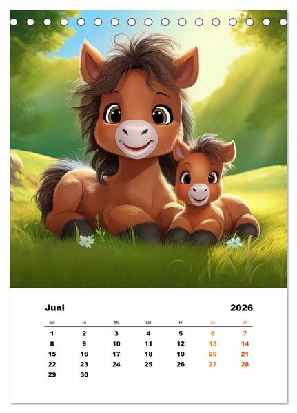 Produktbild: Lustige Ponys (Tischkalender 2026 DIN A5 hoch), CALVENDO Monatskalender