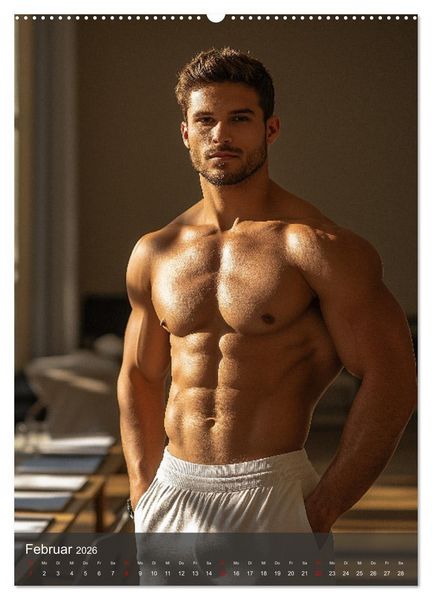 Produktbild: SEXY M&Auml;NNER - Muskeln im M&auml;nnerkalender (Wandkalender 2026 DIN A2 hoch), CALVENDO Monatskalender
