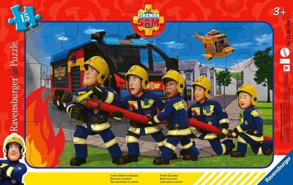 Produktbild: Kinderpuzzle 15 Teile - Feuerwehrmann Sam - Unsere Retter im Einsatz