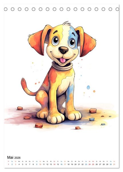 Produktbild: Verspielte Hunde (Tischkalender 2026 DIN A5 hoch), CALVENDO Monatskalender