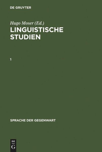 Linguistische Studien / Linguistische Studien. 1