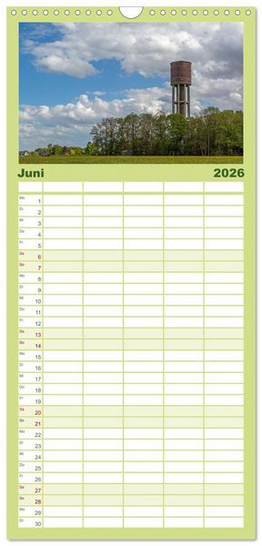 Produktbild: Familienplaner 2026 - Romantisches Wegberg mit 5 Spalten (Wandkalender, 21 x 45 cm) CALVENDO