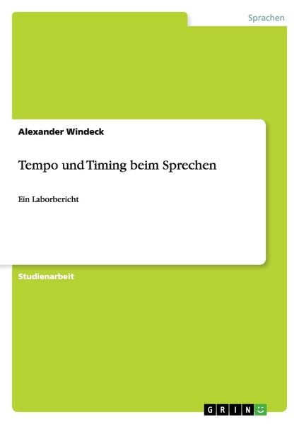 Produktbild: Tempo und Timing beim Sprechen