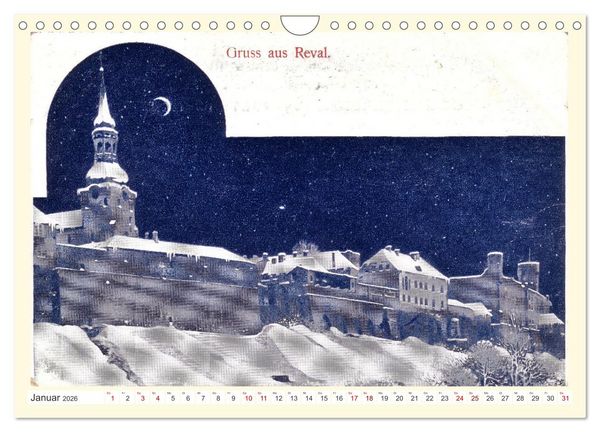 Produktbild: GRUSS AUS REVAL - Estlands Hauptstadt in alten Ansichten (Wandkalender 2026 DIN A4 quer), CALVENDO Monatskalender