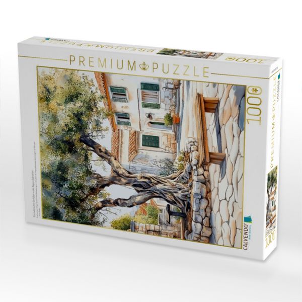 Produktbild: CALVENDO Puzzle Ein malerischer Dorfplatz in der Region Dalmatien | 1000 Teile Lege-Gr&ouml;&szlig;e 64x48cm Foto-Puzzle f&uuml;r gl&uuml;ckliche Stunden