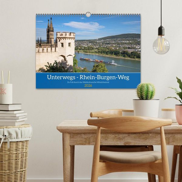 Produktbild: Unterwegs - Rhein-Burgen-Weg (Wandkalender 2026 DIN A3 quer), CALVENDO Monatskalender