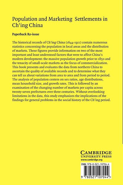 Produktbild: Population and Marketing Settlements in Ch'ing China