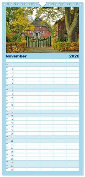 Produktbild: Familienplaner 2026 - Baukunst Fachwerk mit 5 Spalten (Wandkalender, 21 x 45 cm) CALVENDO