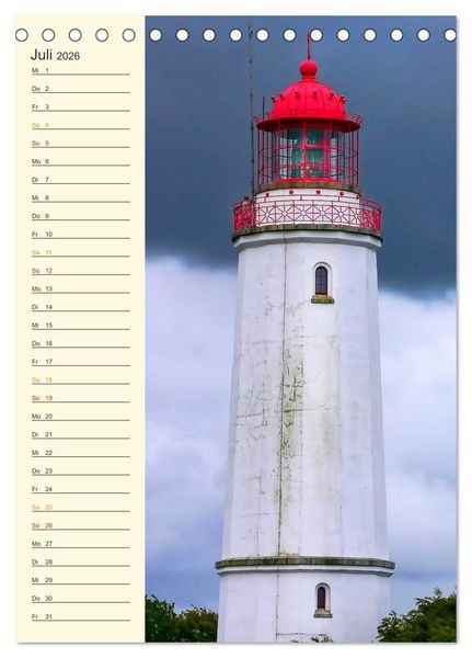 Produktbild: Deutsche Leuchtt&uuml;rme - maritimer Geburtstagsplaner (Tischkalender 2026 DIN A5 hoch), CALVENDO Monatskalender