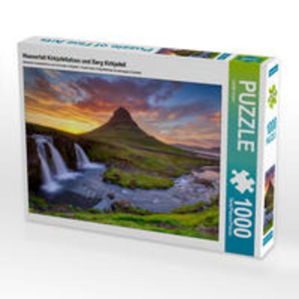 CALVENDO Puzzle Wasserfall Kirkjufellsfoss und Berg Kirkjufell | 1000 Teile Lege-Größe 64x48cm Foto-Puzzle für glückliche Stunden