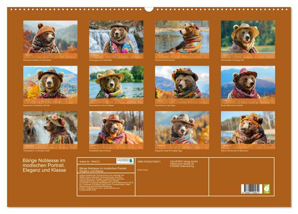 Produktbild: B&auml;rige Noblesse im modischen Portrait. Eleganz und Klasse (Wandkalender 2026 DIN A2 quer), CALVENDO Monatskalender