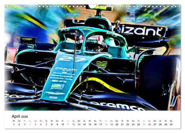 Produktbild: Formel 1 kreativ - Digital Art von Jean-Louis Glineur (Wandkalender 2026 DIN A3 quer), CALVENDO Monatskalender