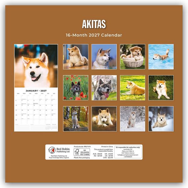 Produktbild: Akitas &ndash; Akita 2027 &ndash; 16-Monatskalender
