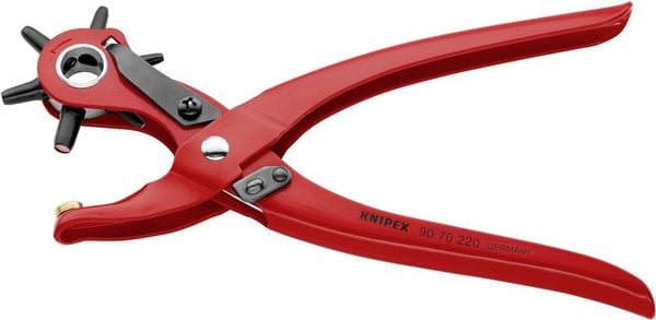 Produktbild: Knipex 90 70 220 Revolverlochzange 2 mm, 2.5 mm, 3 mm, 3.5 mm, 4 mm, 5 mm 220 mm 1 St.