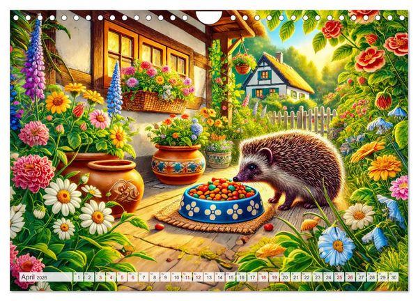 Produktbild: Tiere im Garten - Tierische Begegnungen in der gr&uuml;nen Oase (Wandkalender 2026 DIN A4 quer), CALVENDO Monatskalender