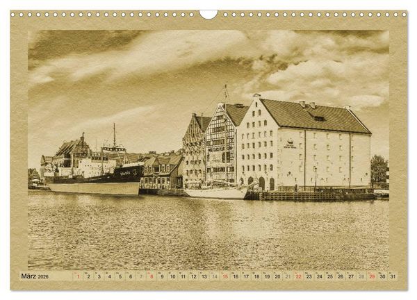 Produktbild: Danzig &ndash; Ein Kalender im Zeitungsstil (Wandkalender 2026 DIN A3 quer), CALVENDO Monatskalender
