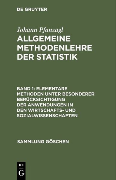 Produktbild: Elementare Methoden unter besonderer Ber&uuml;cksichtigung der Anwendungen in den Wirtschafts- und Sozialwissenschaften
