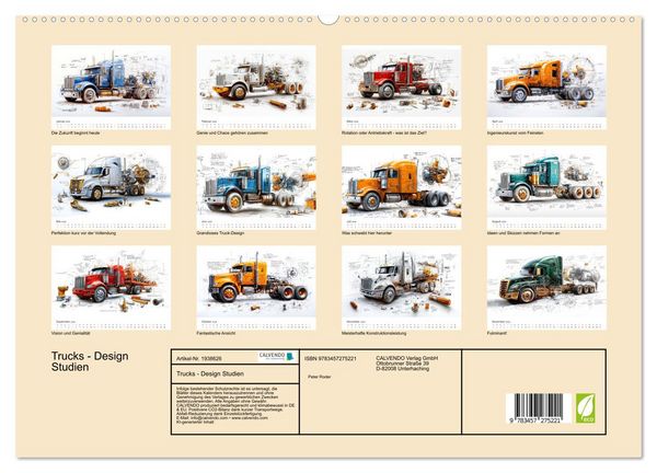 Produktbild: Trucks - Design Studien (hochwertiger Premium Wandkalender 2026 DIN A2 quer), Kunstdruck in Hochglanz