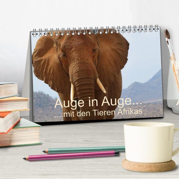 Produktbild: Auge in Auge mit den Tieren Afrikas (Tischkalender 2026 DIN A5 quer), CALVENDO Monatskalender