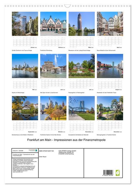 Produktbild: Frankfurt am Main - Impressionen aus der Finanzmetropole (Wandkalender 2026 DIN A2 hoch), CALVENDO Monatskalender
