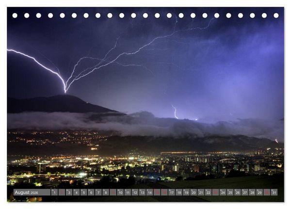 Produktbild: Blitz & Donner (Tischkalender 2026 DIN A5 quer), CALVENDO Monatskalender