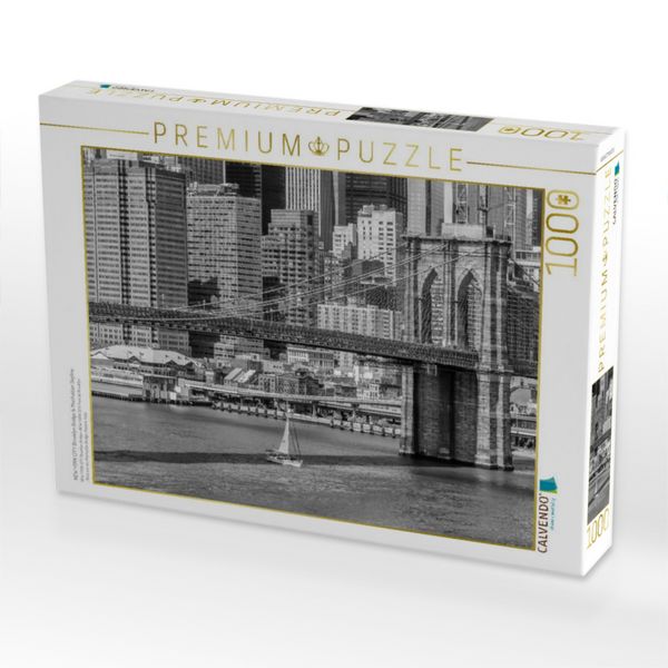 Produktbild: CALVENDO Puzzle NEW YORK CITY Brooklyn Bridge & Manhattan Skyline | 1000 Teile Lege-Gr&ouml;&szlig;e 64x48cm Foto-Puzzle f&uuml;r gl&uuml;ckliche Stunden