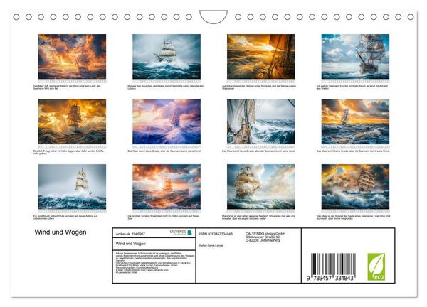 Produktbild: Wind und Wogen (Wandkalender 2026 DIN A4 quer), CALVENDO Monatskalender